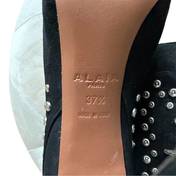 Alaia Black Studded Suede Ankle Booties - Size 37.5 👠 - Picture 6 of 8